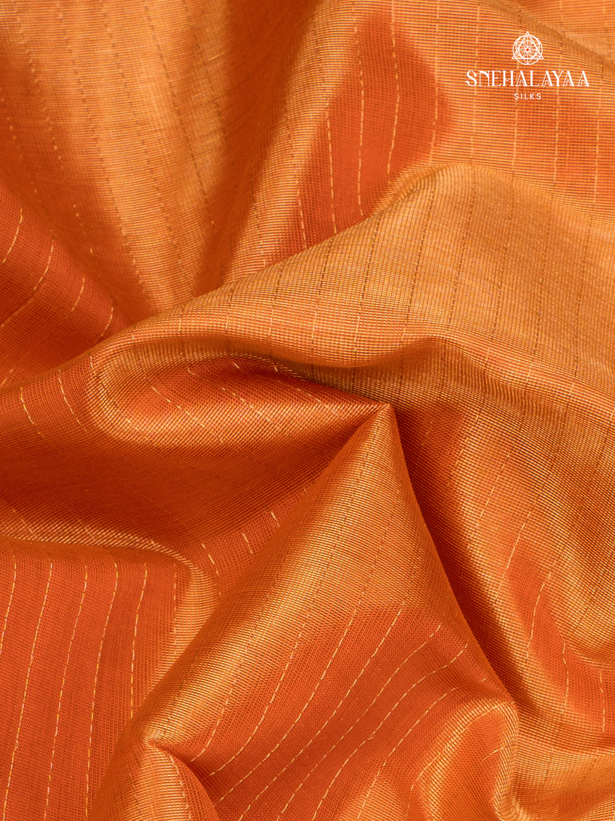 Orange Tissue Silk Cotton Saree